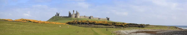 Château de Dunstanburgh côte nord-ouest — Photo