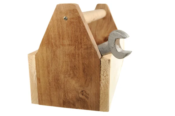 Caja de herramientas y llave inglesa — Foto de Stock