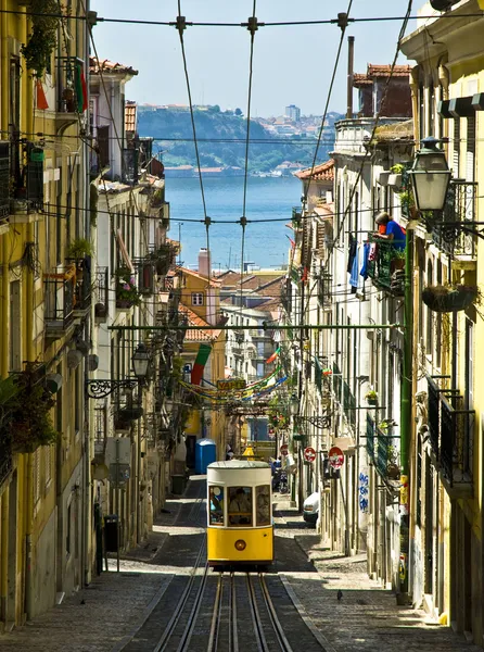 Tyypillinen Lissabonin raitiovaunu tekijänoikeusvapaita valokuvia kuvapankista