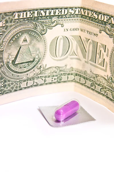 stock image Pill and money