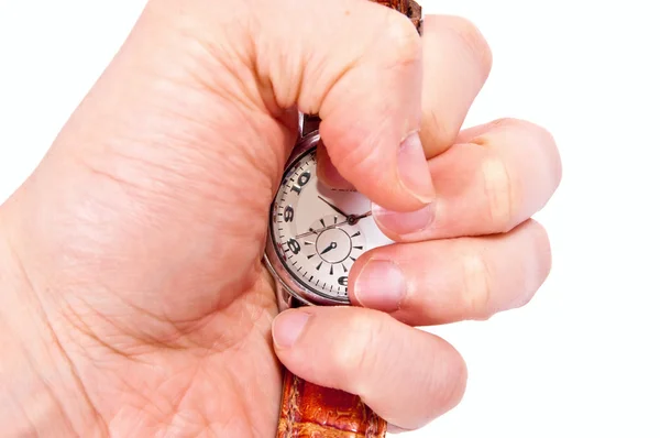 Uhr in der Hand — Stockfoto