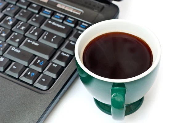Coffee and keyboard — Stock Photo, Image