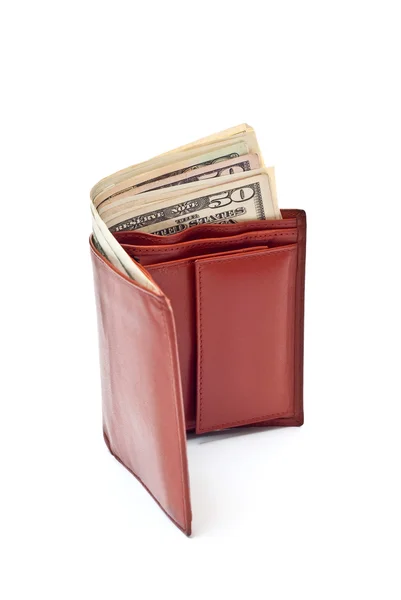 Brieftasche und Dollars — Stockfoto