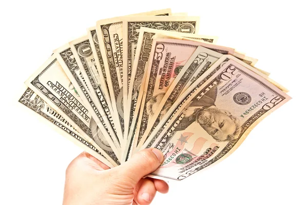 Money in man hand — Stock Photo, Image