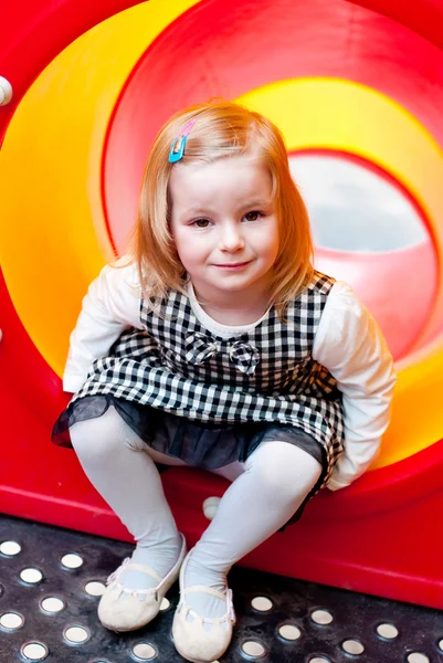 Playground and girl — Stock Photo, Image
