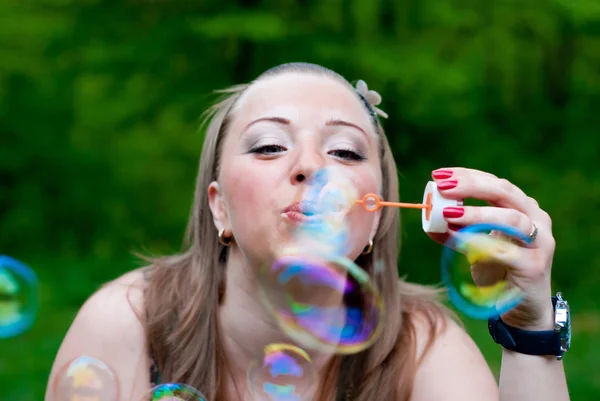 stock image Making bubbles