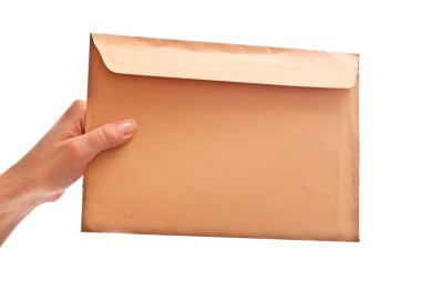 Envelope in woman's hand clipart