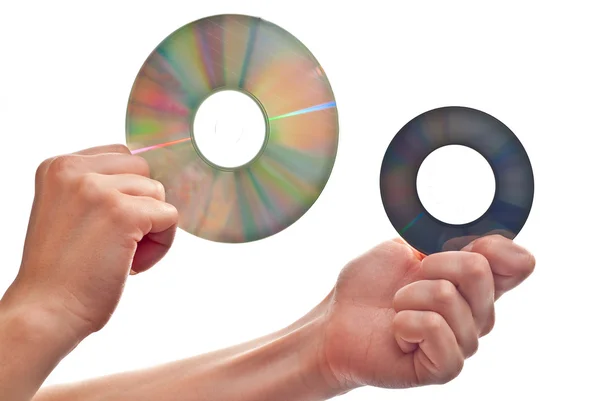 CD 's in der Hand — Stockfoto