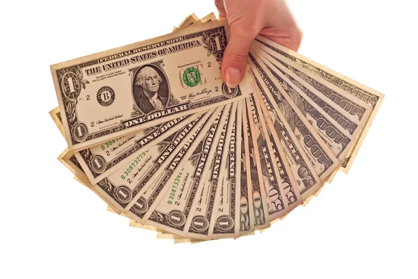 Money in woman's hand — Stock Photo, Image