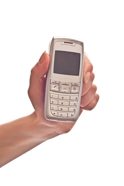 Biały telefon komórkowy — Zdjęcie stockowe