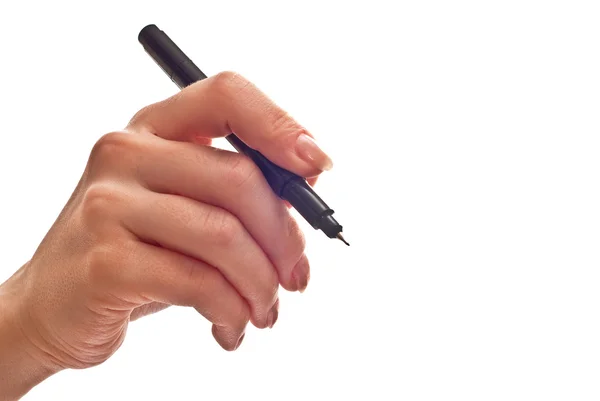 Hand with pen Royalty Free Stock Images