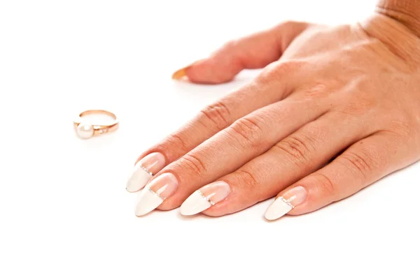 Female hand and ring — Stock Photo, Image