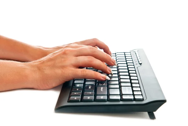 Клавіатура і руки — стокове фото