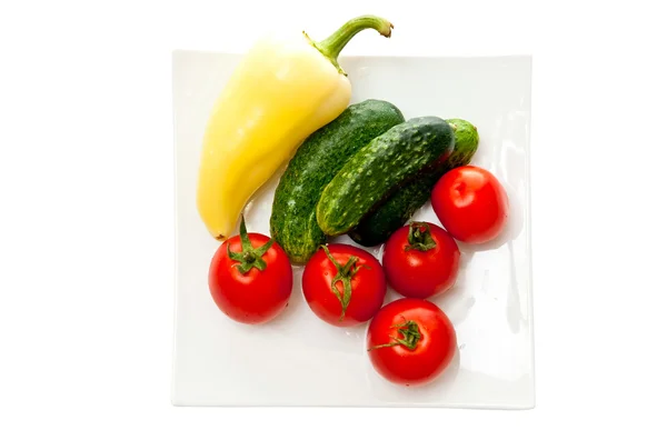 Vegetables on plate — Stock Photo, Image