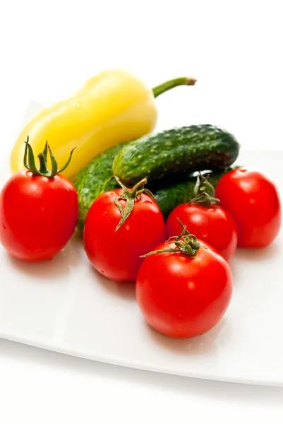 Grönsaker på tallriken — Stockfoto