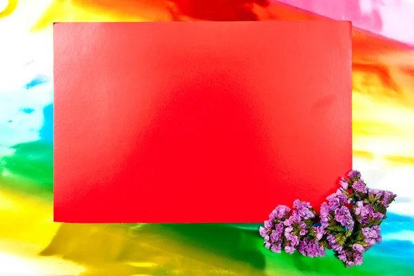 Rode papier lege met bloemen — Stockfoto