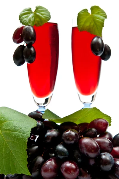 stock image Red wine and grapes