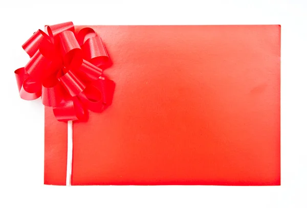 Carte de vœux rouge avec arc — Photo