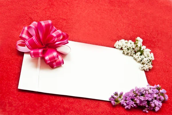 Greeting card on red background — Stock Photo, Image