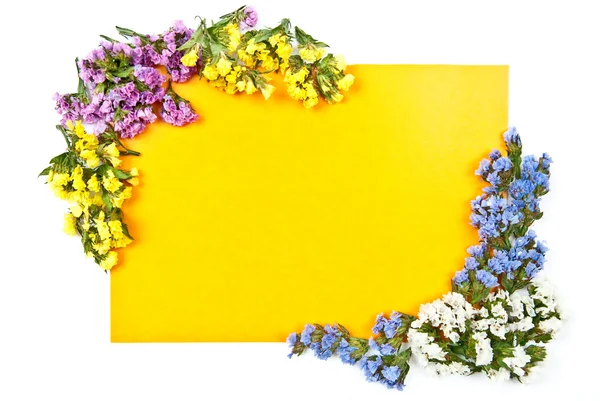 Izolované karta s květinami — Stock fotografie