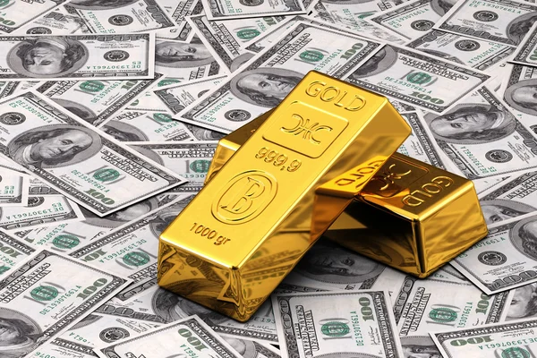 Guld och kontanter — Stockfoto