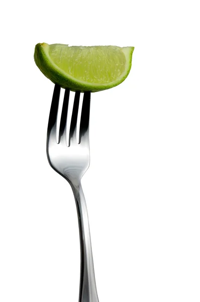 stock image Lime on Fork