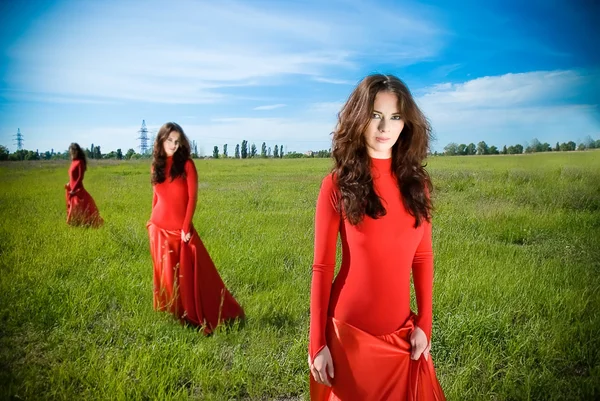 Girl in red — Stock Photo, Image