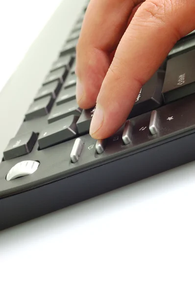 Male hands on computer keyboard — Stock Photo, Image