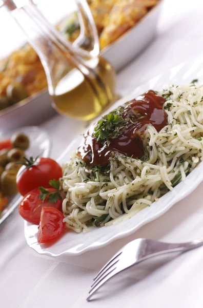 Läcker pastarätt — Stockfoto