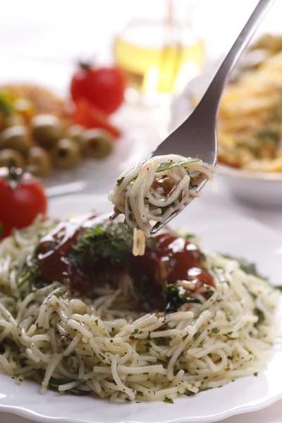 美味的意大利面菜 — 图库照片