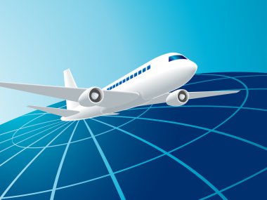 Travel by the plane clipart