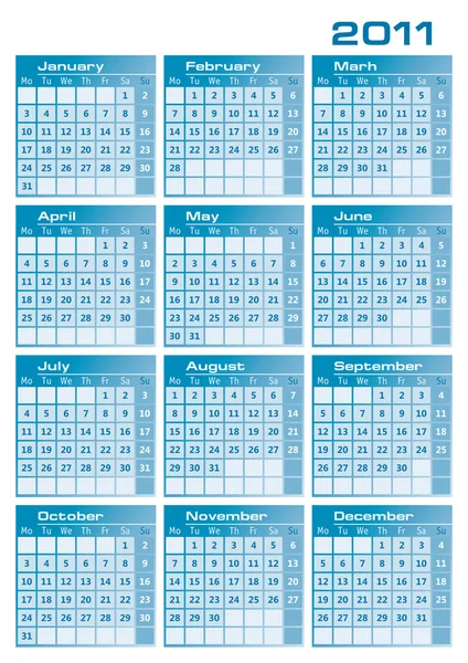 Kalender 2011 – Stock-vektor