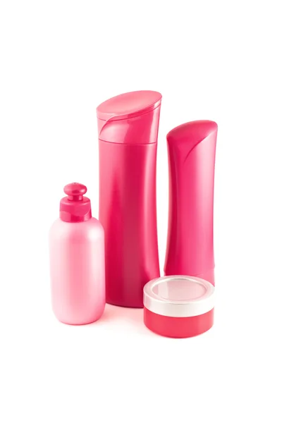 粉红色的化妆品容器 — 图库照片