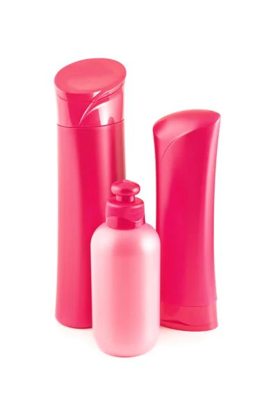Recipientes cosméticos rosa — Fotografia de Stock
