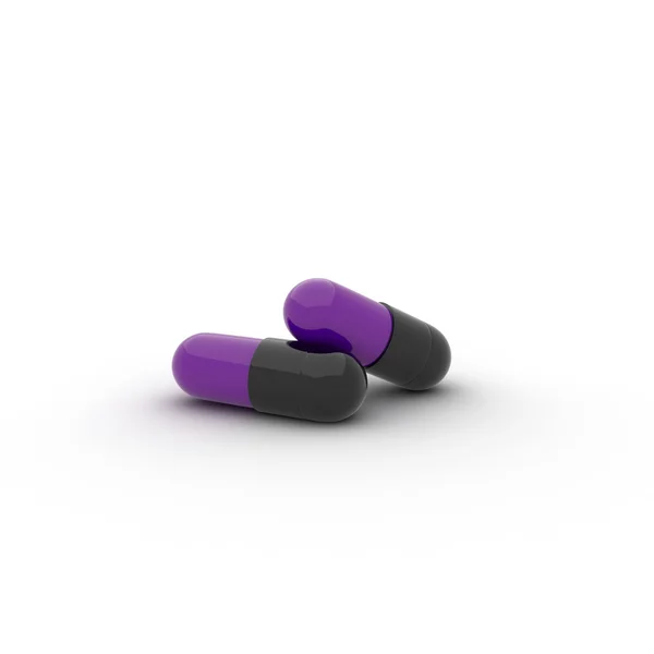 3D рендеринг фиолетовых таблеток — стоковое фото