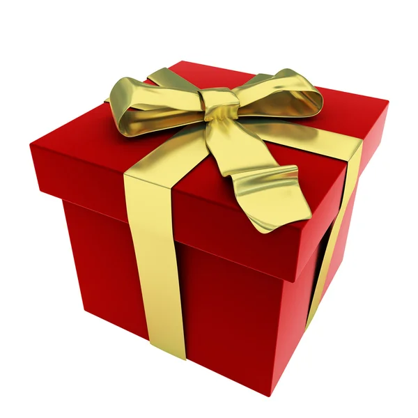 3d scatola regalo rossa — Foto Stock