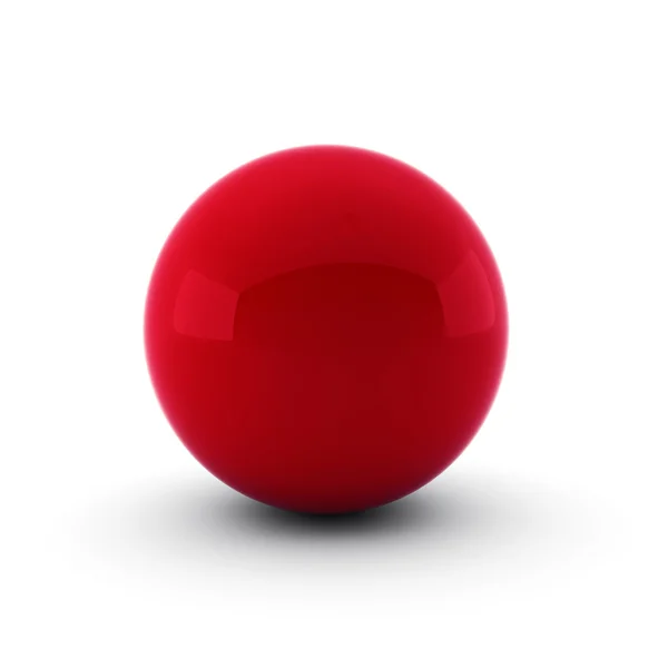 3D καθιστούν κόκκινη μπάλα σε λευκό — Φωτογραφία Αρχείου