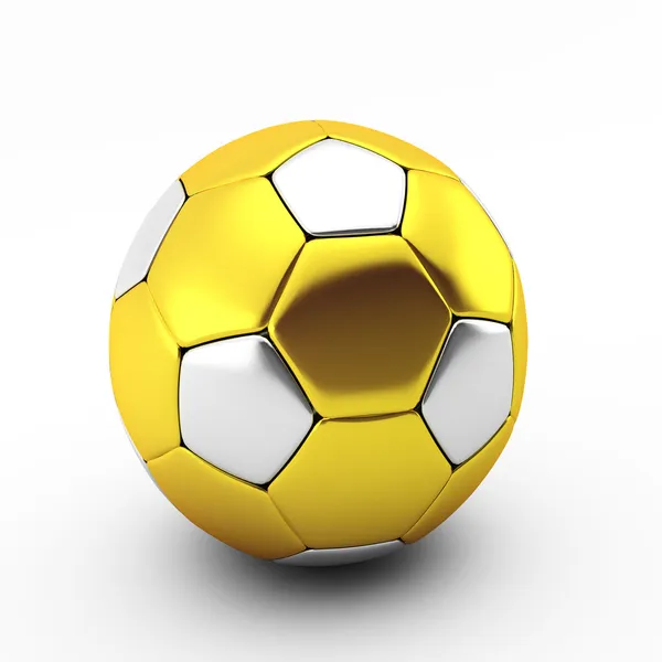 Gold and silver soccer ball — Stock Photo, Image