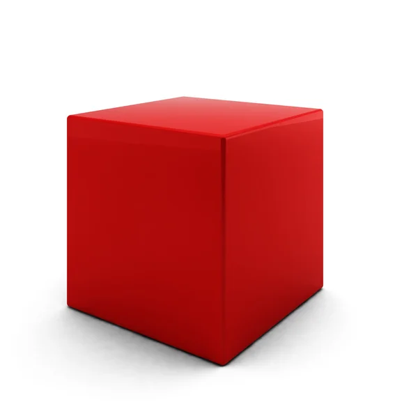 Κόκκινος κύβος σε λευκό φόντο — Φωτογραφία Αρχείου