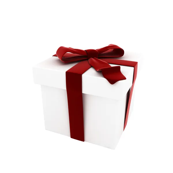 白色礼品盒 3d 呈现器 — 图库照片#