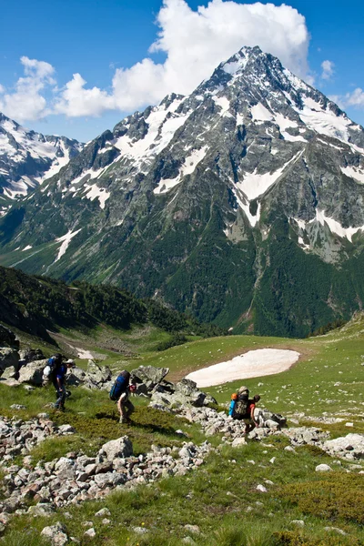 Escursionisti in montagna wally . — Foto Stock
