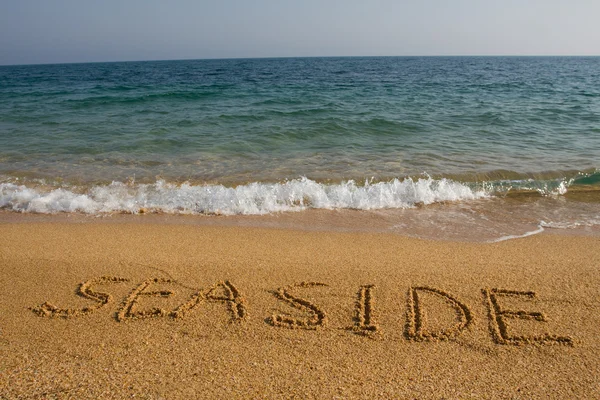 Una parola sul mare in spiaggia . — Foto Stock