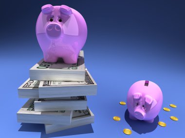 Piggy banks clipart