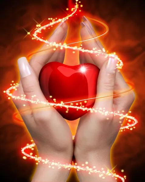 Coração nas mãos — Fotografia de Stock