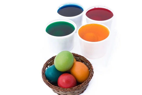 复活节-着色的鸡蛋 — 图库照片