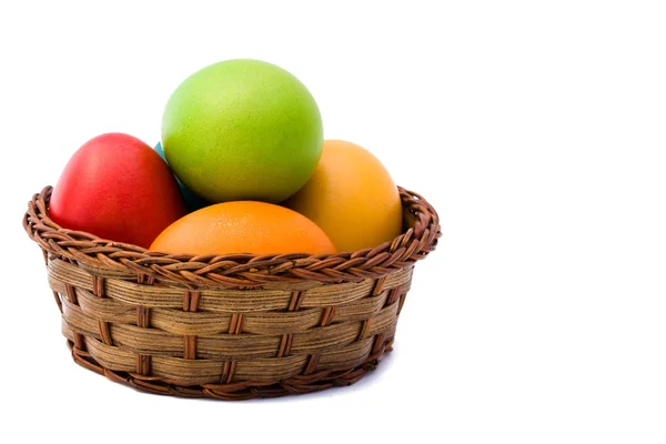 Basket With Easter Eggs — Stock Photo, Image