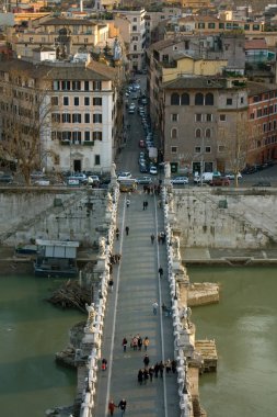 Sant'Angelo Bridge - Rome, Italy clipart