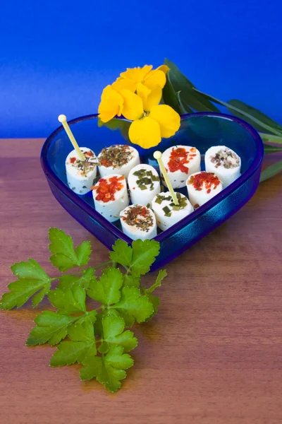 stock image Heart With Assorted Cheese