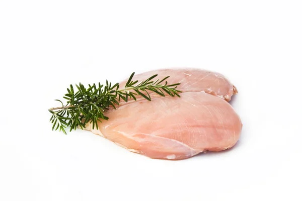 Raw Chicken Breast With Rosemary — Stock Photo, Image