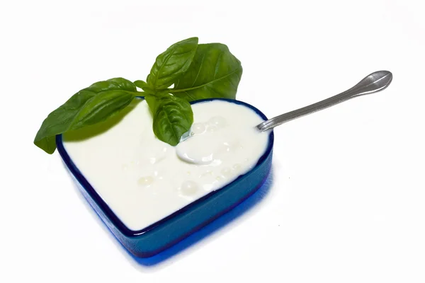 Cream And Basil — Stock Photo, Image